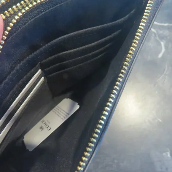 Coach Signature Brown Double Zip Wristlet Wallet Two Compartment NWT (B1) - Picture 6 of 7